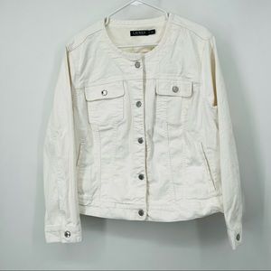 Ralph Lauren Women's Cotton White Button Front Denim Jean Jacket 3XL New w/o Tag